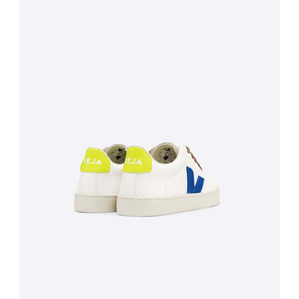 White/Blue Kids' Veja ESPLAR LACES CHROMEFREE Shoes | AU 733ILH